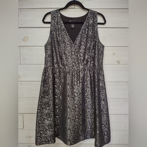 Elegant Black and Silver Floral Dress